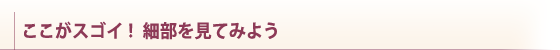 ここがスゴイ！ 細部を見てみよう