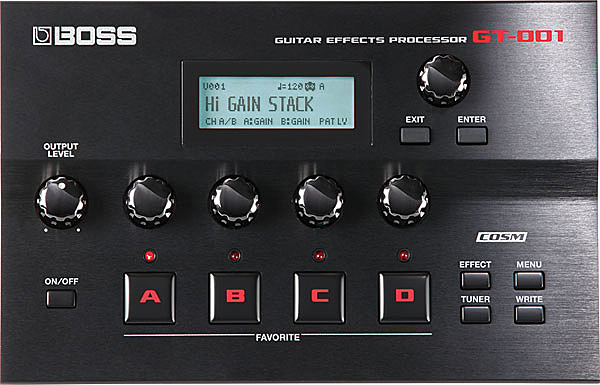 BOSSのギター用マルチGTシリーズにデスクトップタイプの「GT-001
