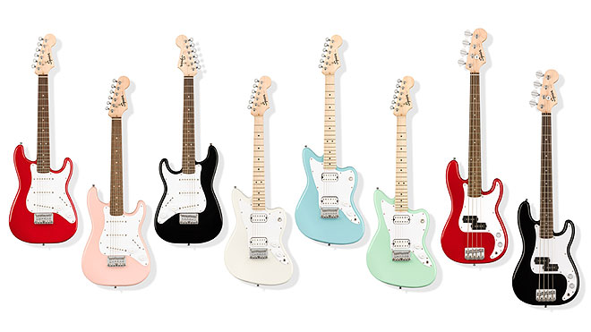 フェンダー スクワイヤー・ブランドのコンパクト・サイズMINIギター Squier by Fender Mini Stratocaster Shell Pink エレキギター