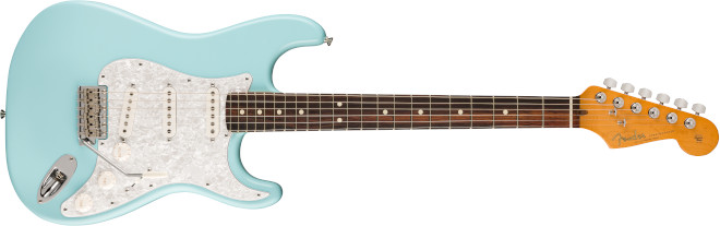 コリー・ウォン　サインボール+フライヤー Fender Cory Wong Stratocaster Sapphire Blue Transparent
