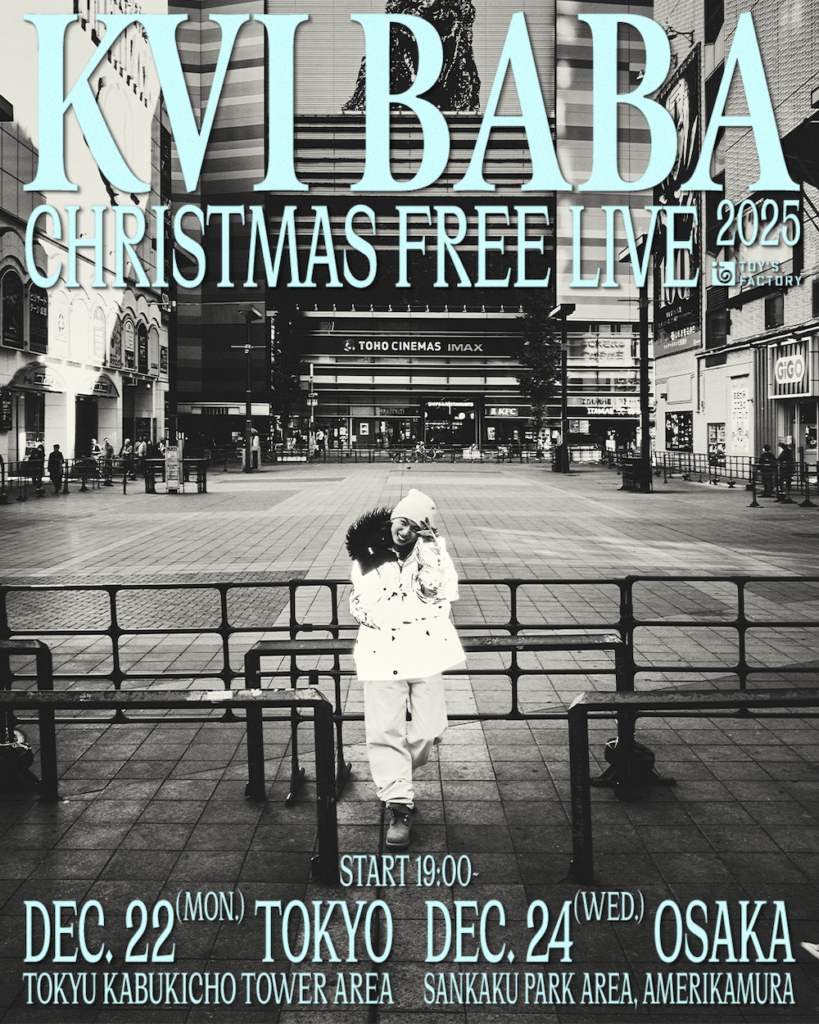 kvibabaフリーライブ　サイン　ステッカー Kvi Baba、新宿・歌舞伎町と⼼斎橋・アメ村でクリスマス無料ライブで